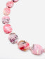 18" Flat Faceted Pink Opal Necklace with Multi Spinel Sterling Silver Clasp