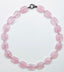 18" Flat Faceted Rose Quartz Necklace with Multi Spinel Sterling Silver Clasp