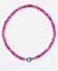 18" Smooth Strawberry Quartz Rondelle Necklace with Sterling Silver and Pink Tourmaline Clasp