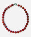 18" Scarlet Red Sea Sediment Imperial Jasper Necklace with Sterling Silver Diamond Clasp
