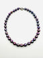 18" 10-12mm Violet Freshwater Baroque Pearl Necklace with Rhodium Sterling Silver Diamond Clasp