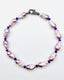 18" Ombre Natural Baroque Pearl and Faceted Amethyst Rondelle Neckalce with Sterling Silver Tourmaline Clasp