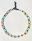 18" Small Crystal Quartz Cylinder and Multi Stone Ball Necklace