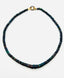 19" AAA Faceted Black Opal Heishi Necklace with Two Tone Clasp