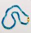 19.5" AAA Dyed Faceted Aqua and Turq Rondelle Opal Necklace with Two Tone Diamond Clasp