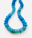 19.5" AAA Dyed Faceted Aqua and Turq Rondelle Opal Necklace with Two Tone Diamond Clasp
