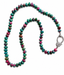 19" Faceted Ruby in Kyanite Rondelle Necklace with Sterling Silver Diamond Clasp