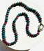 19" Faceted Ruby in Kyanite Rondelle Necklace with Sterling Silver Diamond Clasp