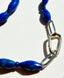19" AA Faceted Bright Blue Barrel Shaped Lapis Necklace with Sterling Silver Carabiner
