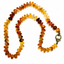 19" Hessonite Garnet Smooth Rondelle Necklace with Sterling Silver Tourmaline Clasp