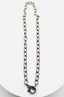 18" Stainless Steel Textured Cable with Sterling Silver Diamond Clasp
