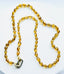 20" Faceted Oval Whisky Quartz Necklace with Sterling Silver Carabiner
