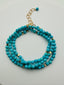 21" Faceted Turquoise, Gold Filled Bracelet/Necklace