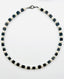 24" Smooth Black Onyx Cube and 10mm White Edison Pearl Necklace