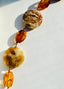 24" Faceted Brandy Opal Coin and Flat Amber Nugget Necklace