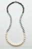 27" AAA High Luster Peacock White 10-12mm Round Pearl Necklace with Diamond Sterling Silver Clasp