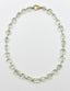 18" Organic Faceted Green Amethyst Necklace with Two Tone Diamond Clasp Gold Vermeil and Bright Sterling Silver