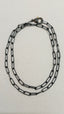 30" Rhodium Paperclip Chain with Two Tone Clasp