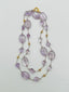 36" Lavender Amethyst Necklace and Gold Filled Ball Necklace