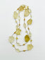 36" Organic Lemon Quartz and Gold Filled Ball Necklace