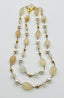 36" Natural Faceted Moonstone Barrel Shaped Rondelle Necklace with 10mm Freshwater Pearl and Gold Filled Ball