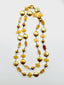 36" Gold Coin Pearl, Yellow Opal Citrine and Bronze Ball Necklace with Gold Vermeil, Diamond Clasp