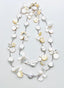36" Yellow Mother Of Pearl Teardrop and Freshwater Coin Pearl "Flutter" Necklace