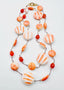 36" Faceted Carnelian and Mixed Spiny Oyster Shell Necklace