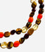 36" Facted Tiger's Eye, Citrine, Carnelian, and Red Garnet Necklace with Gold Clasp