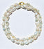 36" White Freshwater Baroque Pearl Necklace with Two Tone Diamond Clasp