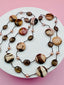 36" Zebra Jasper, Smokey Quartz and Pink Freshwater Pearl Necklace
