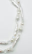 36" White Keshi Herkimer Diamond and Rainbow Moonstone Combination Necklace with Sterling Silver Clasp