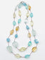36" Faceted Organic Shaped Aquamarine and Citrine Necklace