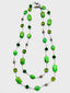 36" Arizona Green Turquoise, Peridot, and Pyrite Mix Necklace with Sterling Silver Clasp