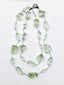 36" Faceted Multi Organic Shaped Green Amethyst Necklace with Sterling Silver Clasp