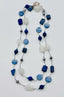36" Kyanite, Lapis, Rainbow Moonstone and Pyrite Long Necklace