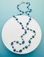 36" London Blue Quartz Freshwater Blue Pearl and Pyrite Necklace with Sterling Silver