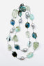 36" Faceted Peruvian Opal, Labradorite, Green Amethyst and Grey Baroque Pearl Necklace