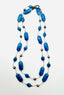 36" Denim Lapis and Rhodium Pyrite Ball Necklace