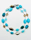 36" Peruvian Opal, Amazonite, Peru Chalcedony, Abalone, and Turquoise Mix Necklace