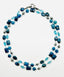 36" Multi-Shape Faceted Chrysocola and Apatite with Pyrite Ball Mix Necklace