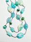 36" Smooth Oval and Orangic Shield Rondelle Larimar and AAA Oval Aquamarine Necklace