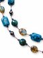 36" Apatite Jasper, Apatite Coin, Flat Faceted Labradorite and Hematite Ball Necklace
