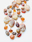 36" Brandy Opal, Orangic Amber Rondelle, and Faceted Smoky Quartz Necklace