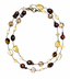 36" Brown Peacock Pearl, Lemon Quartz, Smoky Quartz, and Bilemon Quartz Mix Necklace