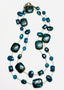 36" Natural Faceted Chrysocolla and Apatite Mix Necklace