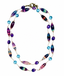 36" Flourite, Purple Amethyst, and London Blue Topaz Quartz Mix Necklace