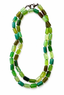 36" Multishade Green Tube Agate Necklace