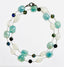 36" Flat Faceted Aquamarine, AAA Labradorite Coin, and Faceted Oval Rainbow Moonstone Necklace