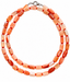 36" Natural Orange Red Botswana Agate and Faceted Carnelian Rondelle Necklace